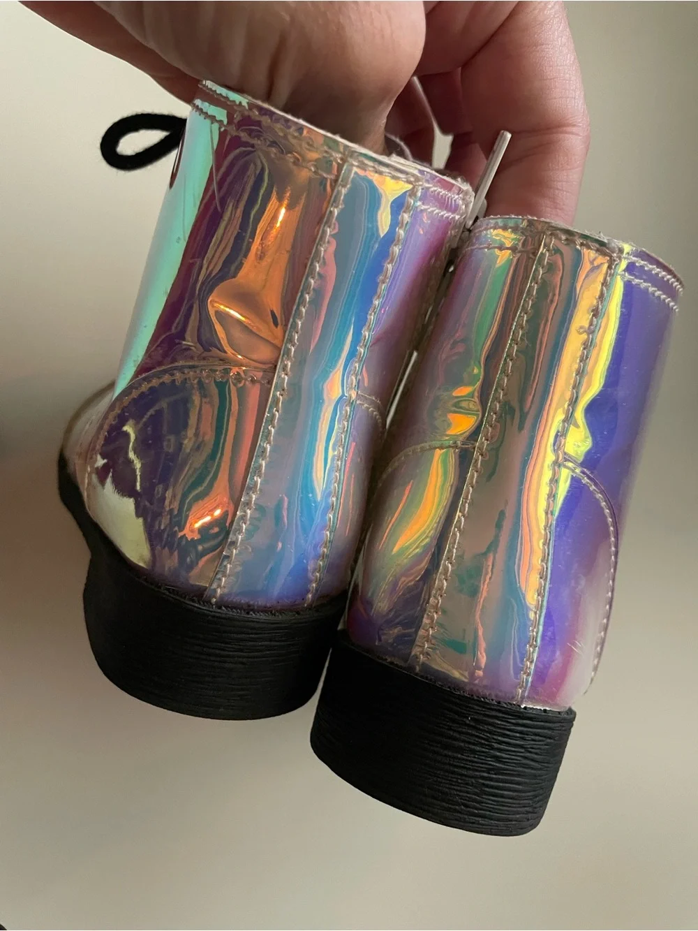 wonder nation Iridescent Holographic Boots with Black Laces
